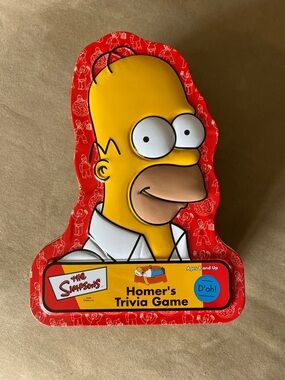 The Simpsons Homer’s Trivia Game Tin - Yellow & Red